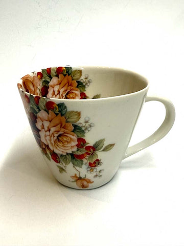 Kaffekopp m/blomstermotiv K144